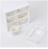 StorageMart 6 Grid Mini Plastic Multipurpose Drawer Storage Box, 12 X 12.3 X 10 CM, White - StorageMart